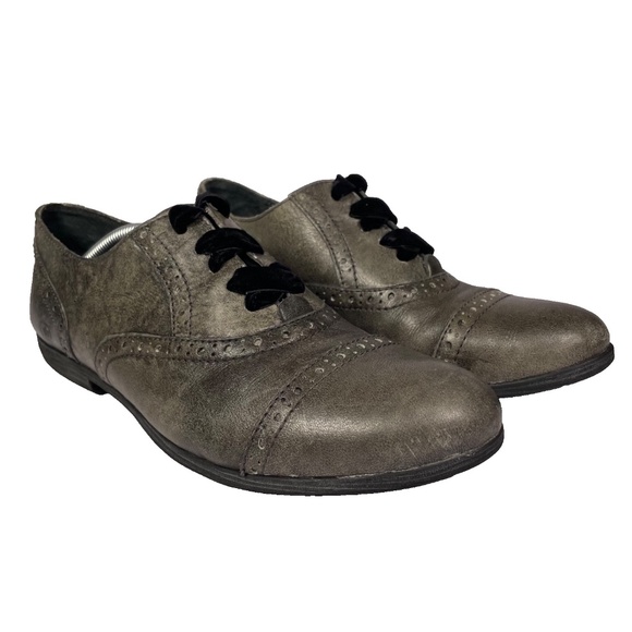 Born Women's Cap Toe Oxford Leather Wingtip Distressed Gray Shoes Size 10 - Picture 10 of 13